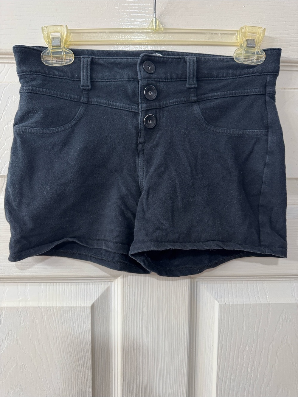 SO Black Stretch Cotton Blend Shorts Adjustable Waist Girls Size 16